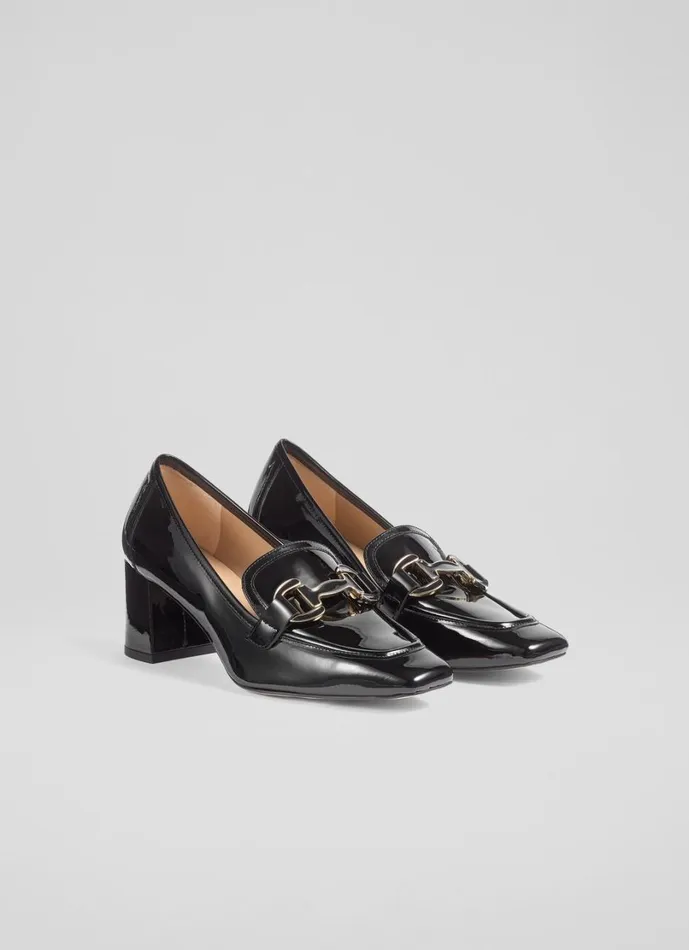 LKBennett Court Shoes Women Luca Black Block Heel Snaffle Courts