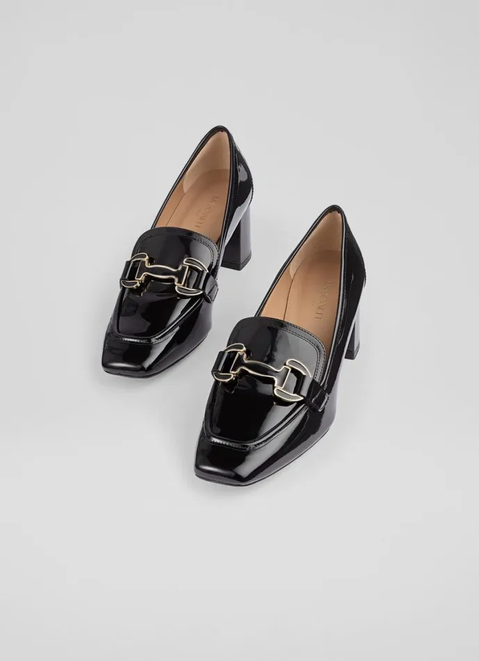LKBennett Court Shoes Women Luca Black Block Heel Snaffle Courts