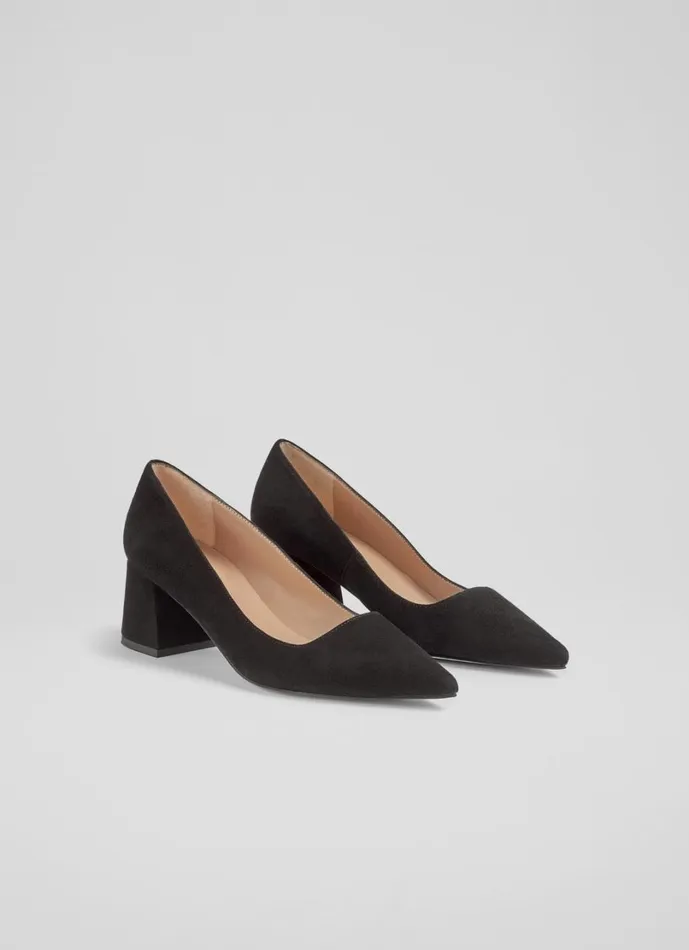 LKBennett Court Shoes Women Sloane Black Suede Block Heel Courts LKBennett Court Shoes Women Sloane Black Suede Block Heel Courts