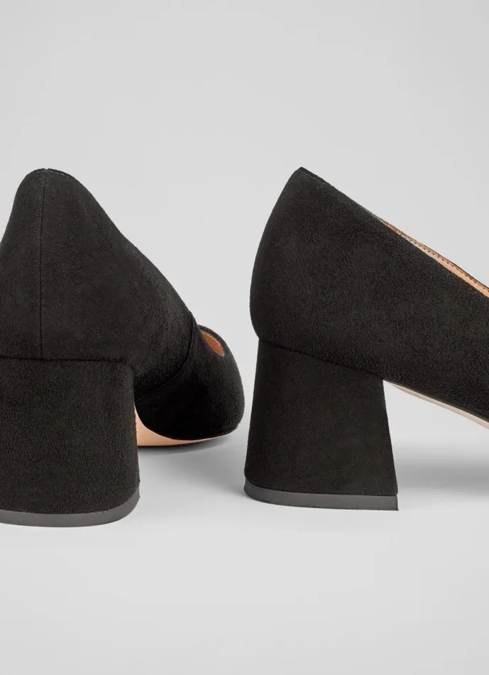 LKBennett Court Shoes Women Sloane Black Suede Block Heel Courts LKBennett Court Shoes Women Sloane Black Suede Block Heel Courts