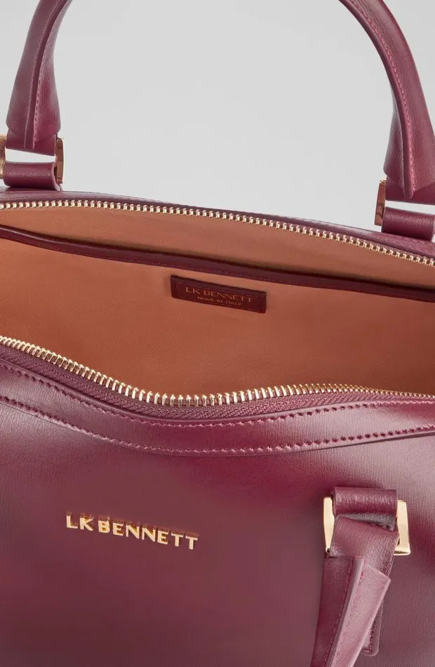 LKBennett CrossBody Bags Women Fleur Bordeaux Leather Bowling Bag