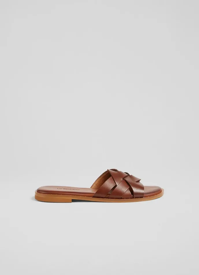 LKBennett Flats Women Amara Tan Leather Flat Sliders