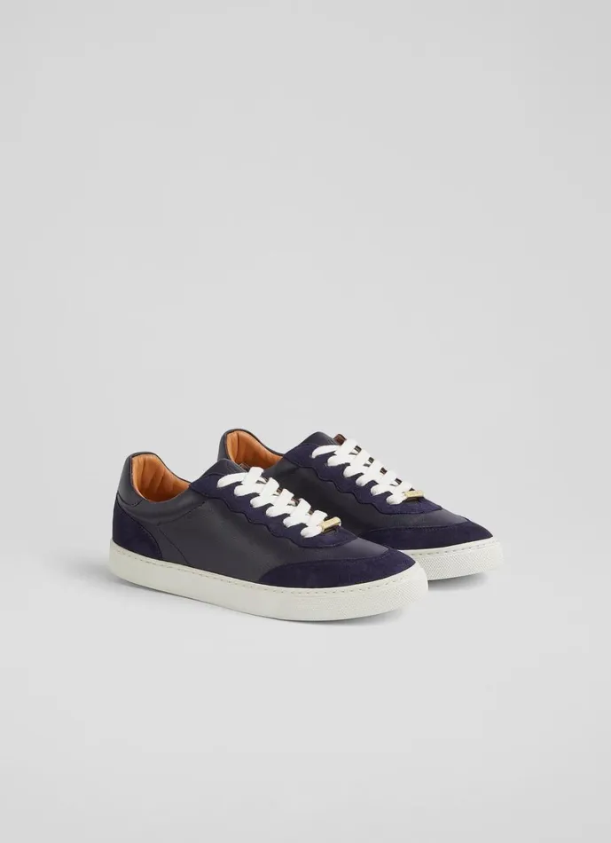 LKBennett Flats Women Lkb Runner Midnight Leather Slim Sole Trainers