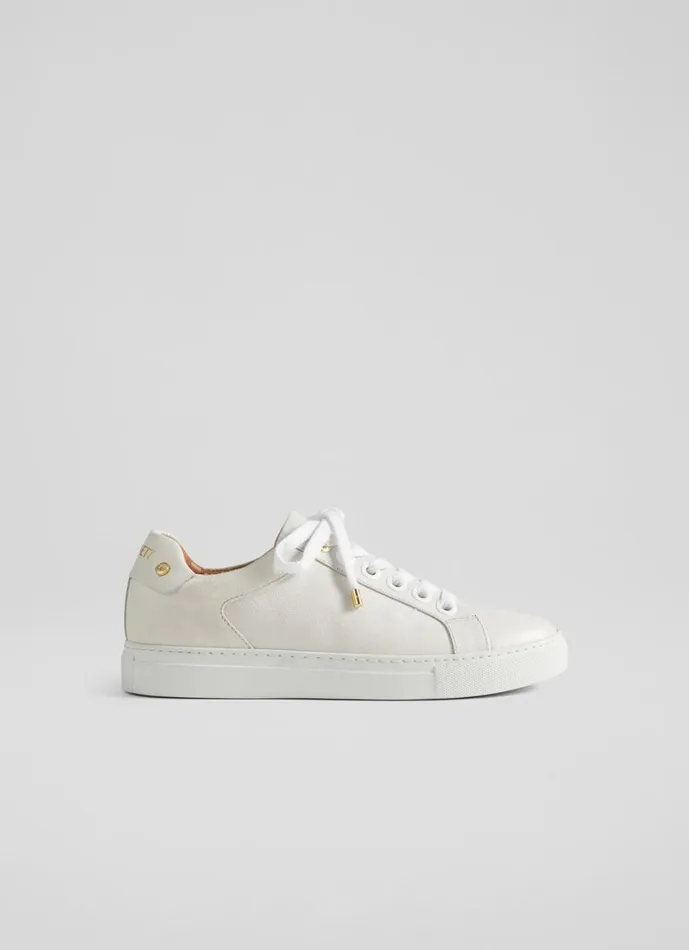 LKBennett Flats Women Signature Cream Leather Trainers LKBennett Flats Women Signature Cream Leather Trainers