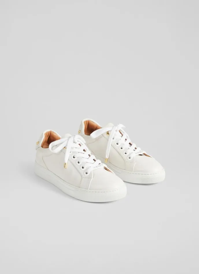 LKBennett Flats Women Signature Cream Leather Trainers LKBennett Flats Women Signature Cream Leather Trainers