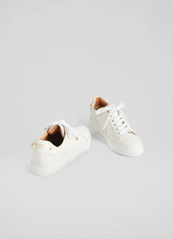 LKBennett Flats Women Signature Cream Leather Trainers LKBennett Flats Women Signature Cream Leather Trainers
