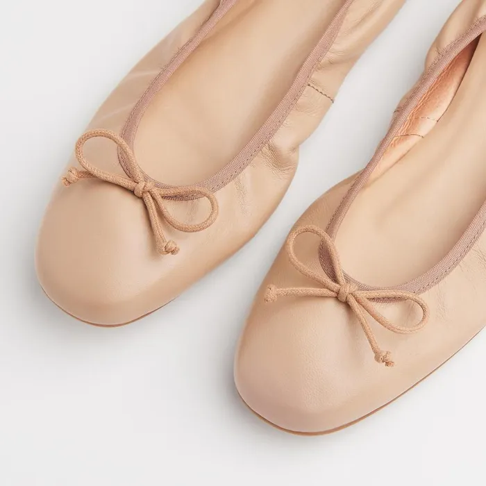 LKBennett Flats Women Trilly Beige Leather Ballet Pumps