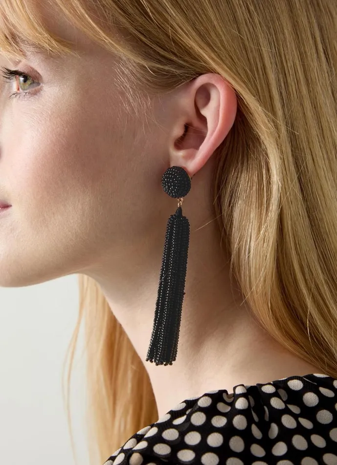 LKBennett Jewellery Women Estel Black Tassel Bead Drop LKBennett Jewellery Women Estel Black Tassel Bead Drop