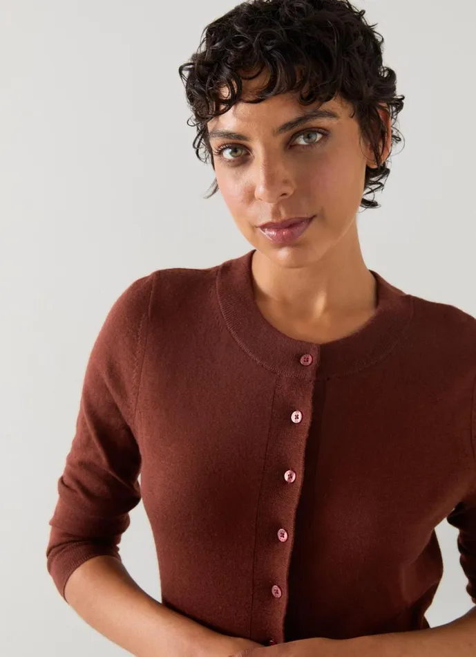 LKBennett Knitwear Women Connie Dark Burgundy Cardigan LKBennett Knitwear Women Connie Dark Burgundy Cardigan