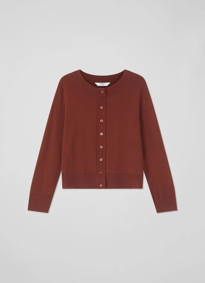 LKBennett Knitwear Women Connie Dark Burgundy Cardigan LKBennett Knitwear Women Connie Dark Burgundy Cardigan