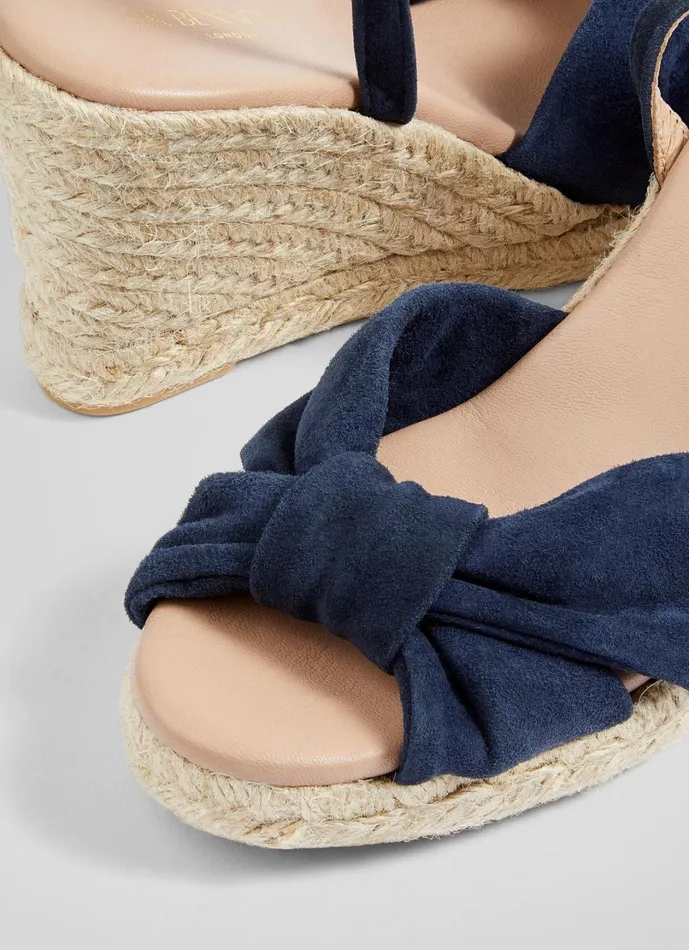 LKBennett Sandals Women Angela Navy Suede Espadrille Sandals LKBennett Sandals Women Angela Navy Suede Espadrille Sandals