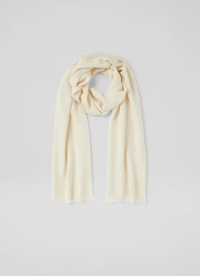 LKBennett Scarves and Wraps Women Sutton Cream ModalWool Blend Scarf LKBennett Scarves and Wraps Women Sutton Cream ModalWool Blend Scarf