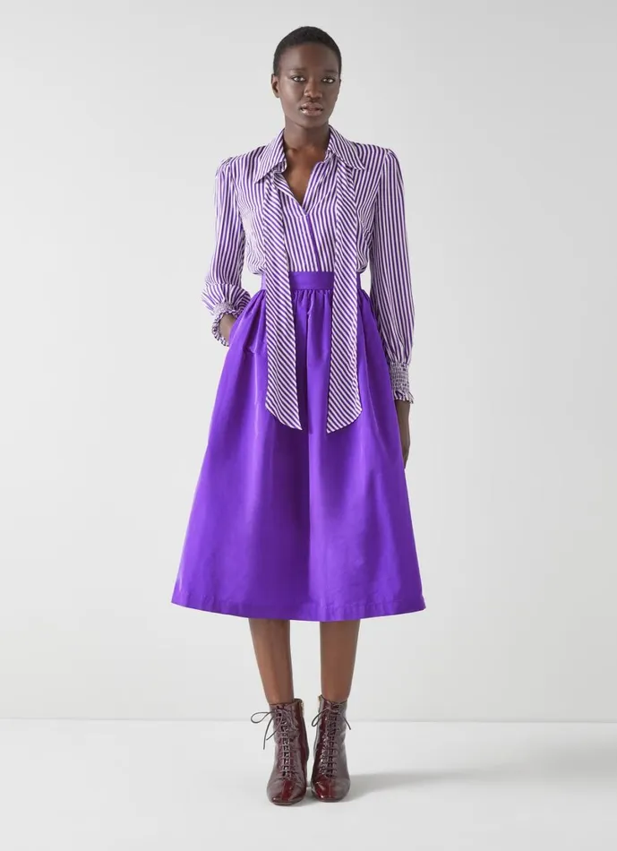LKBennett Skirts Women Olsen Purple Taffeta Skirt