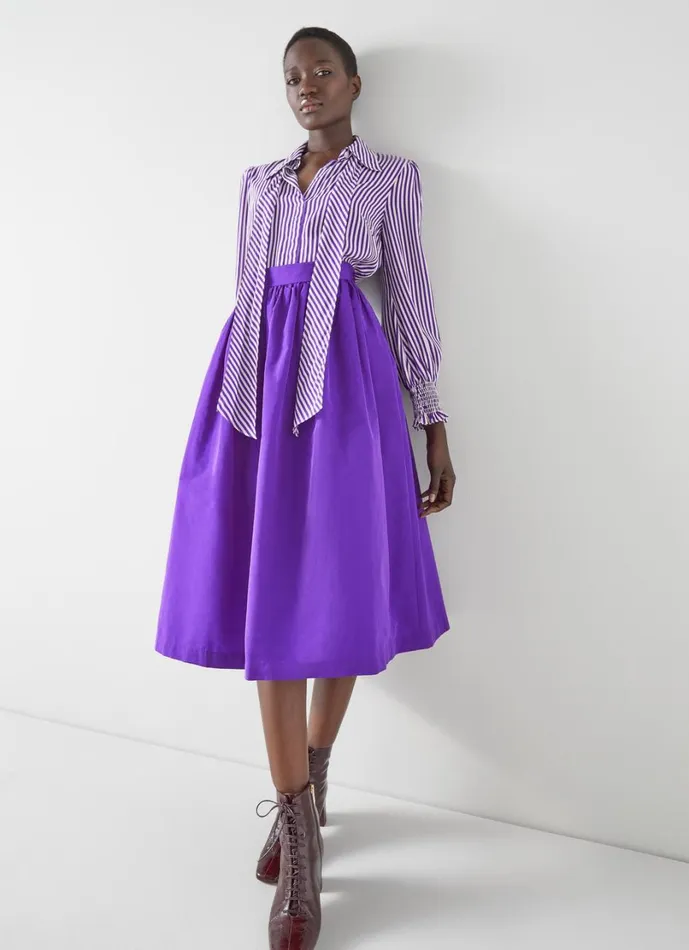 LKBennett Skirts Women Olsen Purple Taffeta Skirt
