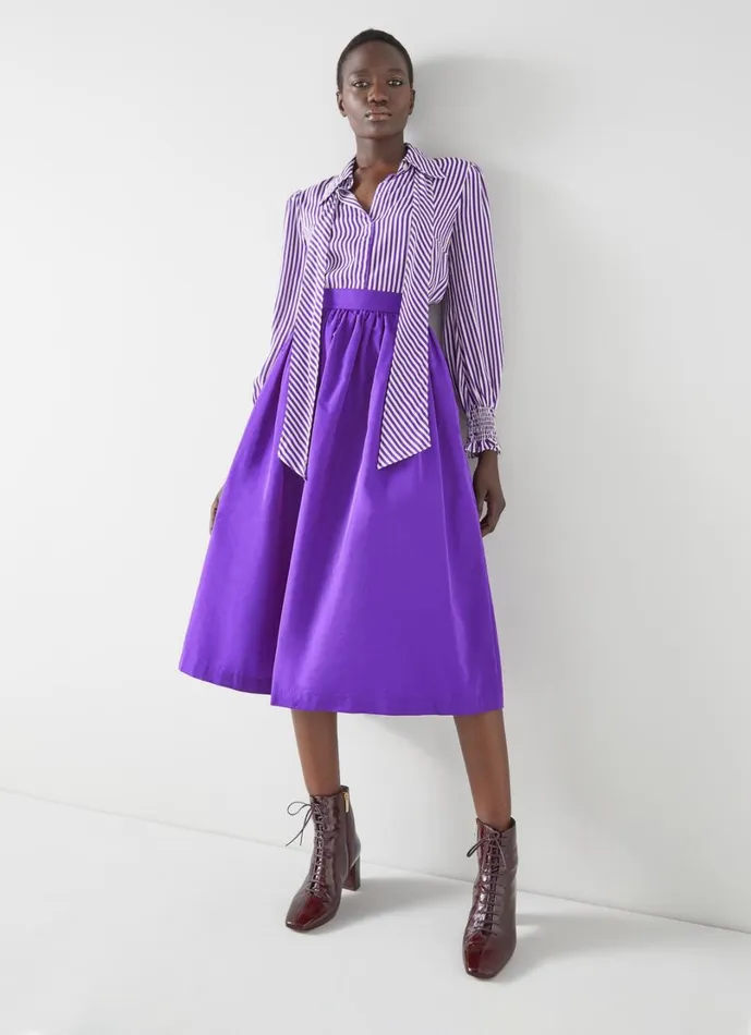 LKBennett Skirts Women Olsen Purple Taffeta Skirt