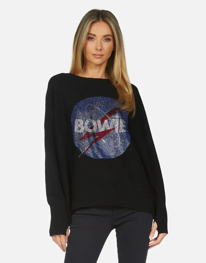 Ladona X Crystal Bowie Space Black Women039s Lauren Moshi Sweaters and Knits