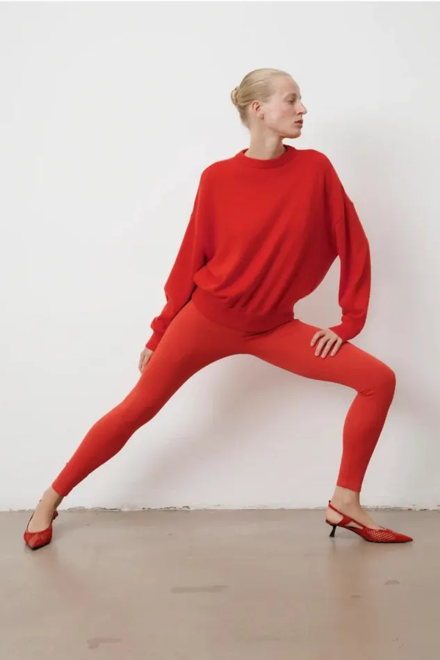 Lala Berlin Pants and Skirts Leggins Leonie Cotton Hot Orange 8211 Women