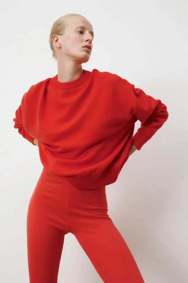Lala Berlin Pants and Skirts Leggins Leonie Cotton Hot Orange 8211 Women
