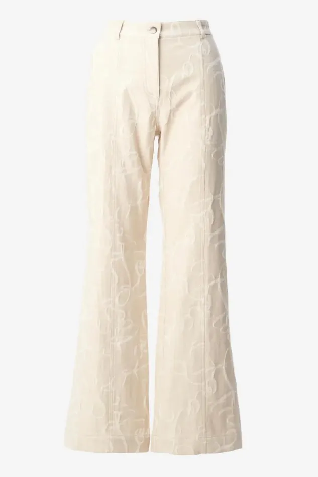 Lala Berlin Pants and Skirts Pants Pamir Cotton Mix Lalagram Jacquard Beige 8211 Women