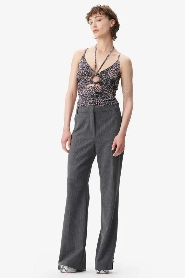 Lala Berlin Pants and Skirts Pants Pinka Polyester Mix Anthracite Stripe 8211 Women