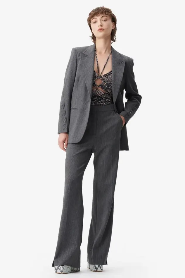 Lala Berlin Pants and Skirts Pants Pinka Polyester Mix Anthracite Stripe 8211 Women