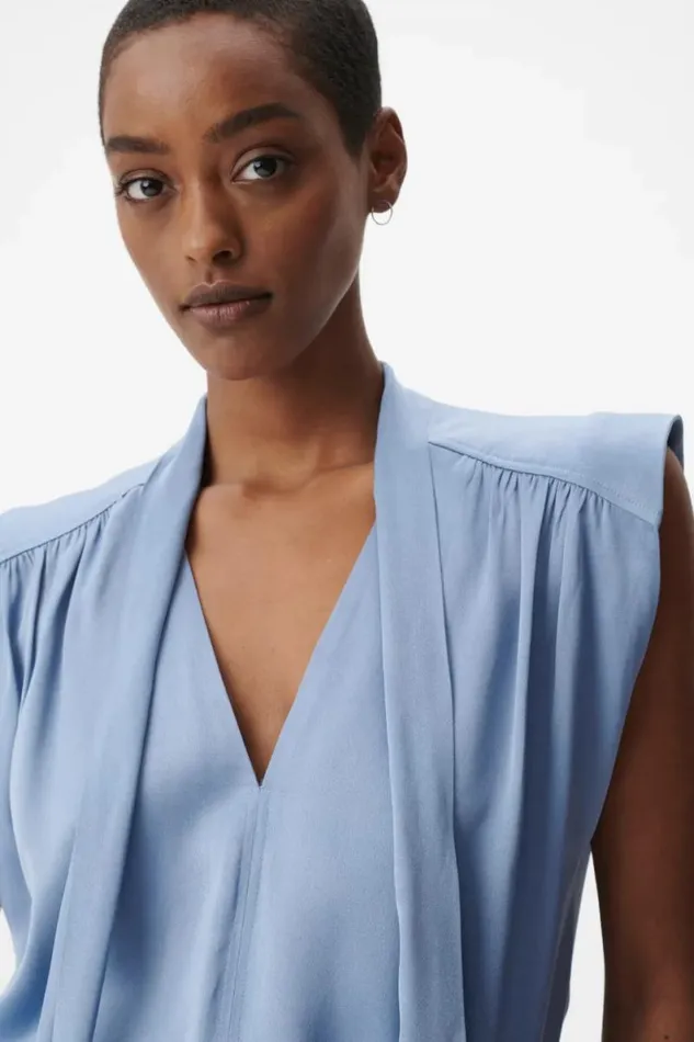 Lala Berlin Shirts and Blouses Top Tracey Viscose Mix Faded Denim 8211 Women