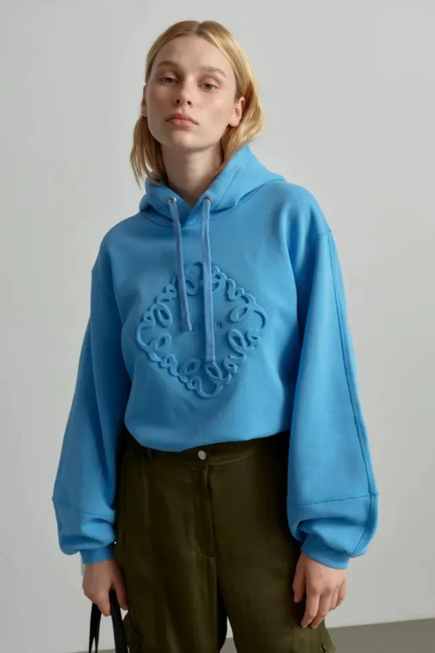 Lala Berlin Sweatwear Hoodie Ipalina Cotton Diamond Azure 8211 Women