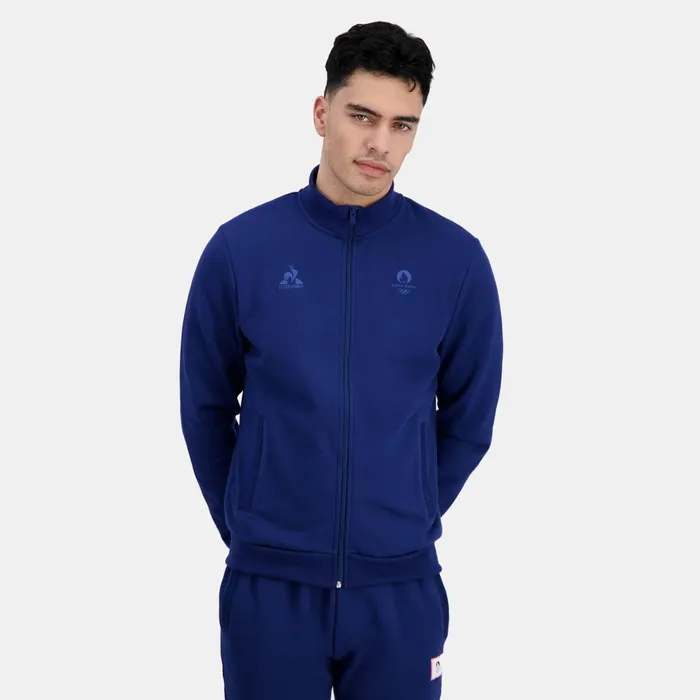 Le Coq Sportif Paris 2024 ZipUp Sweatshirtshirt Blue Depths Men Sweatshirts