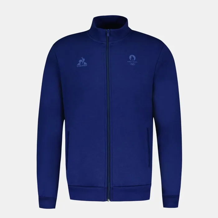 Le Coq Sportif Paris 2024 ZipUp Sweatshirtshirt Blue Depths Men Sweatshirts