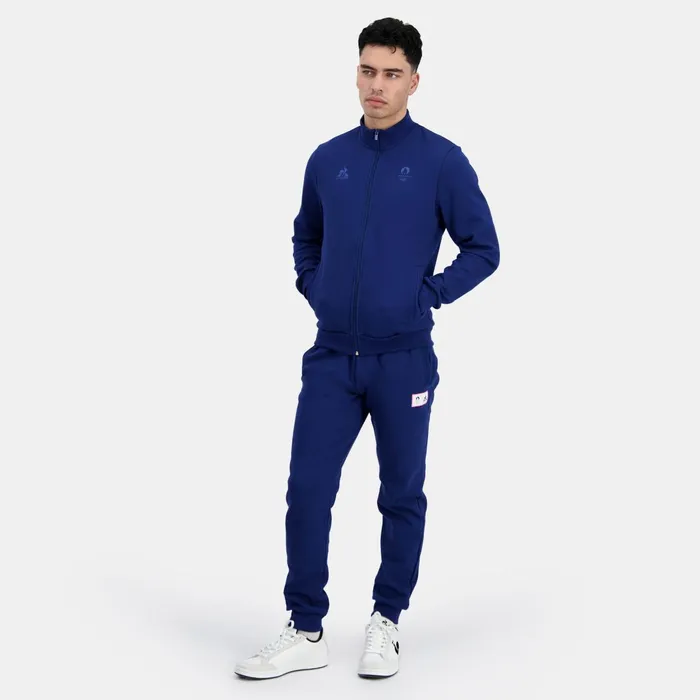Le Coq Sportif Paris 2024 ZipUp Sweatshirtshirt Blue Depths Men Sweatshirts