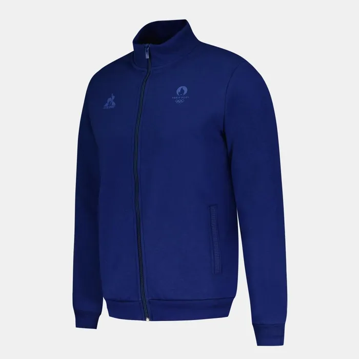 Le Coq Sportif Paris 2024 ZipUp Sweatshirtshirt Blue Depths Men Sweatshirts