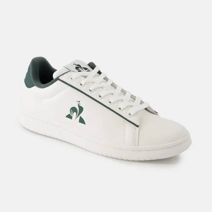 Le Coq Sportif Shoes LCS COURT CLEAN Optical White Trekking Green Men Trainers And Sneakers Le Coq Sportif Shoes LCS COURT CLEAN Optical White Trekking Green Men Trainers And Sneakers
