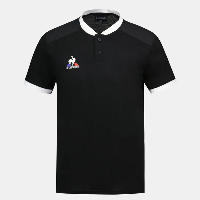 Le Coq Sportif Tennis Polo Shirt Black Men Polos Shirts