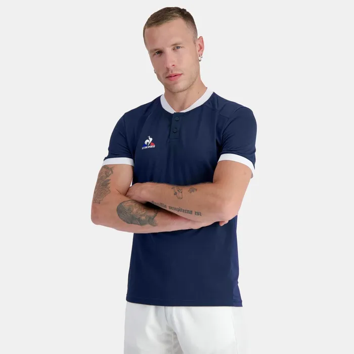 Le Coq Sportif Tennis Polo Shirt Dress Bluesnew Optical White Men Polos Shirts