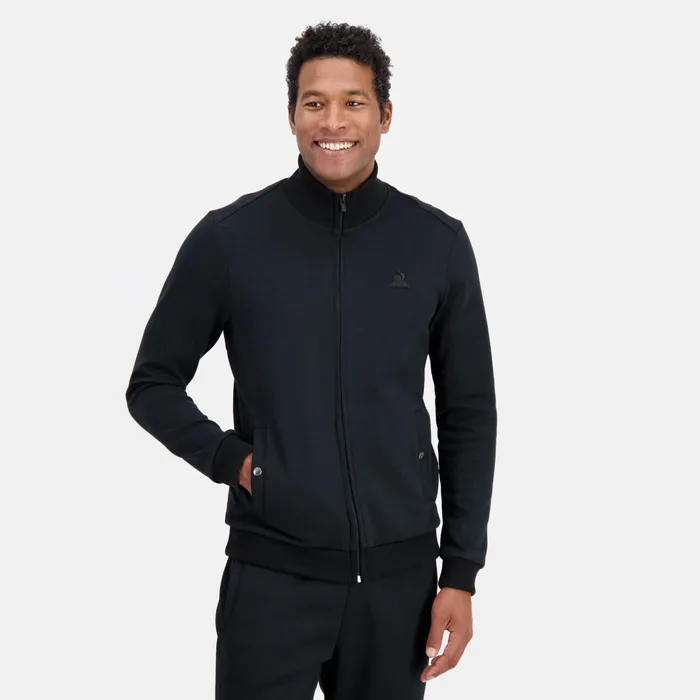 Le Coq Sportif Ton Sur Ton ZipUp Sweatshirtshirt Black Men Sweatshirts