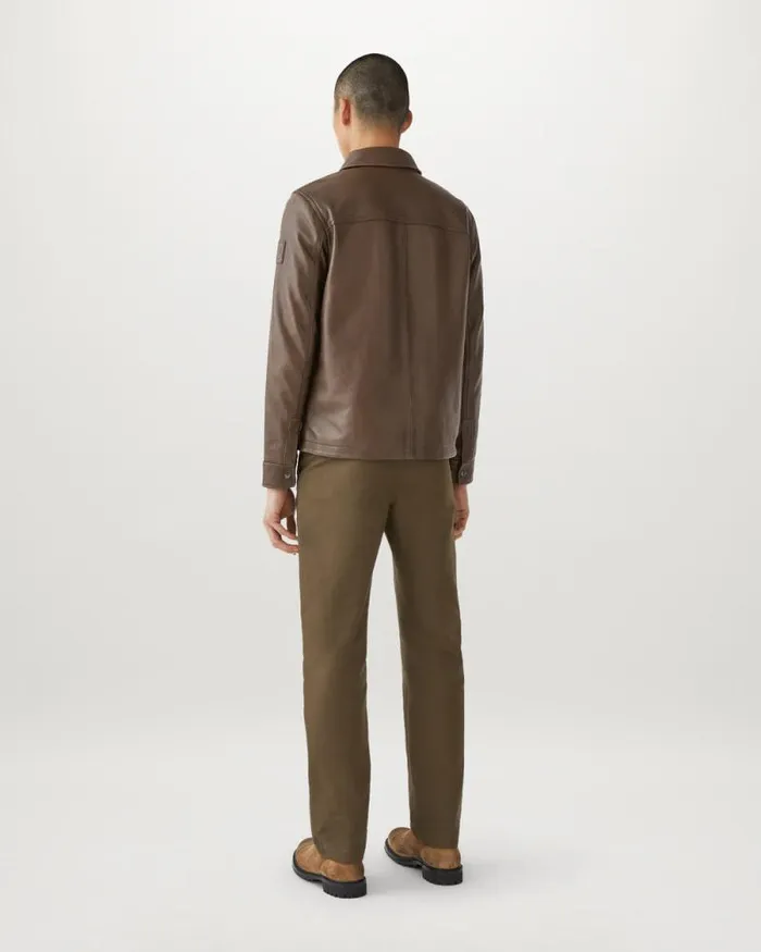 Leather Jackets Men Belstaff Quarry Overshirt Clay Brown