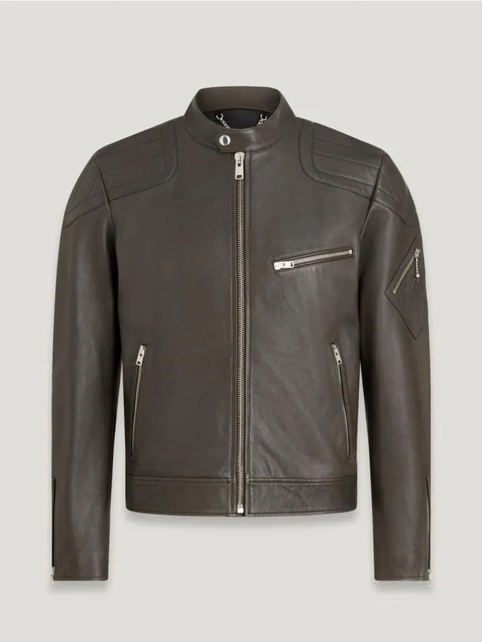 Leather Jackets Men Belstaff T Racer Jacket Flagstone