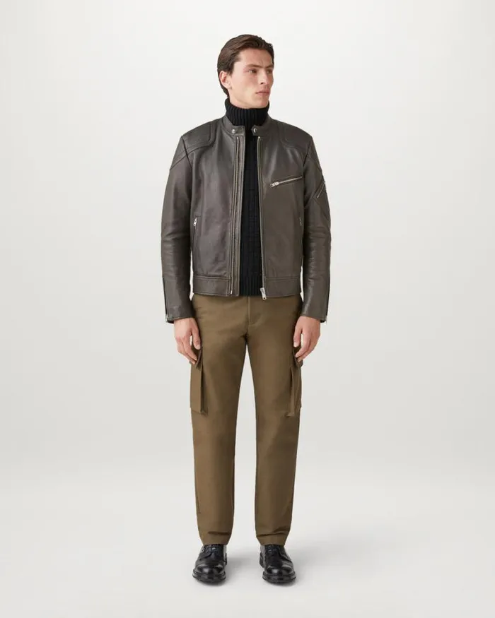 Leather Jackets Men Belstaff T Racer Jacket Flagstone
