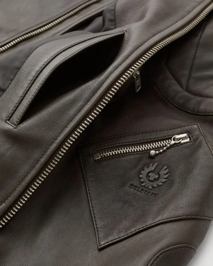 Leather Jackets Men Belstaff T Racer Jacket Flagstone