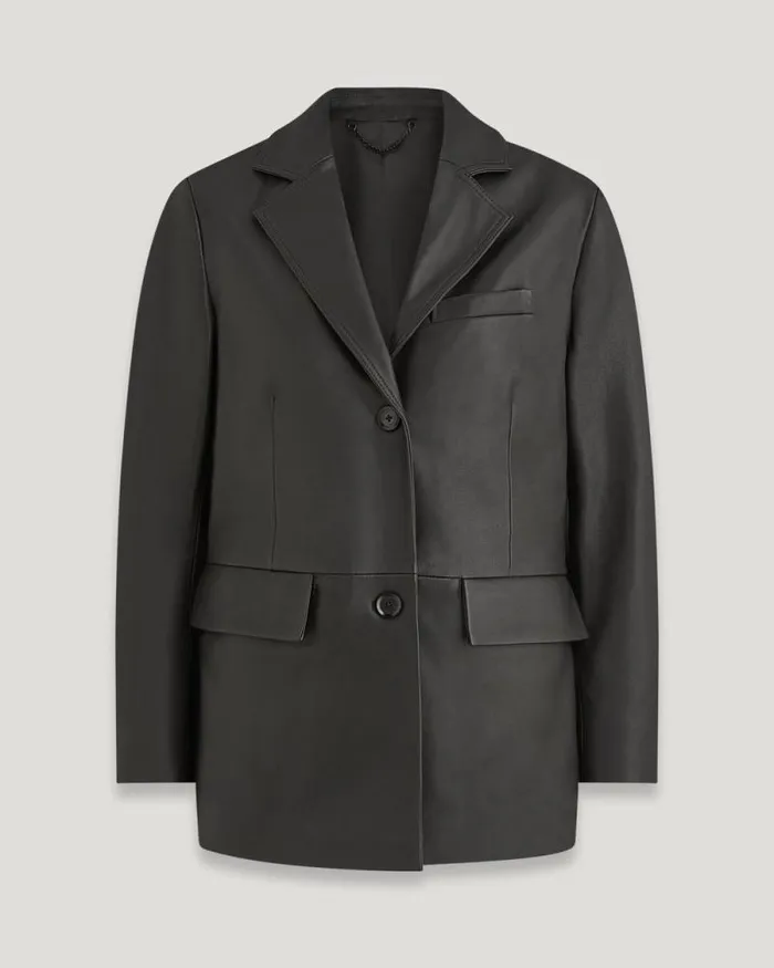 Leather Jackets Women Belstaff Foil Blazer Black