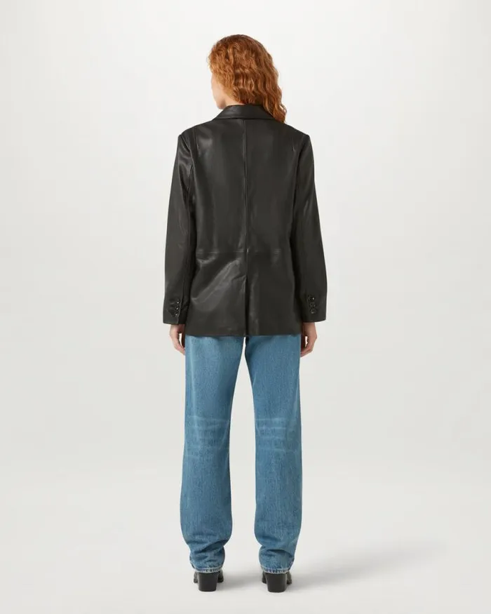 Leather Jackets Women Belstaff Foil Blazer Black Leather Jackets Women Belstaff Foil Blazer Black