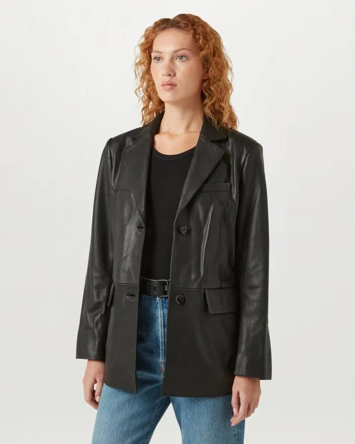 Leather Jackets Women Belstaff Foil Blazer Black Leather Jackets Women Belstaff Foil Blazer Black