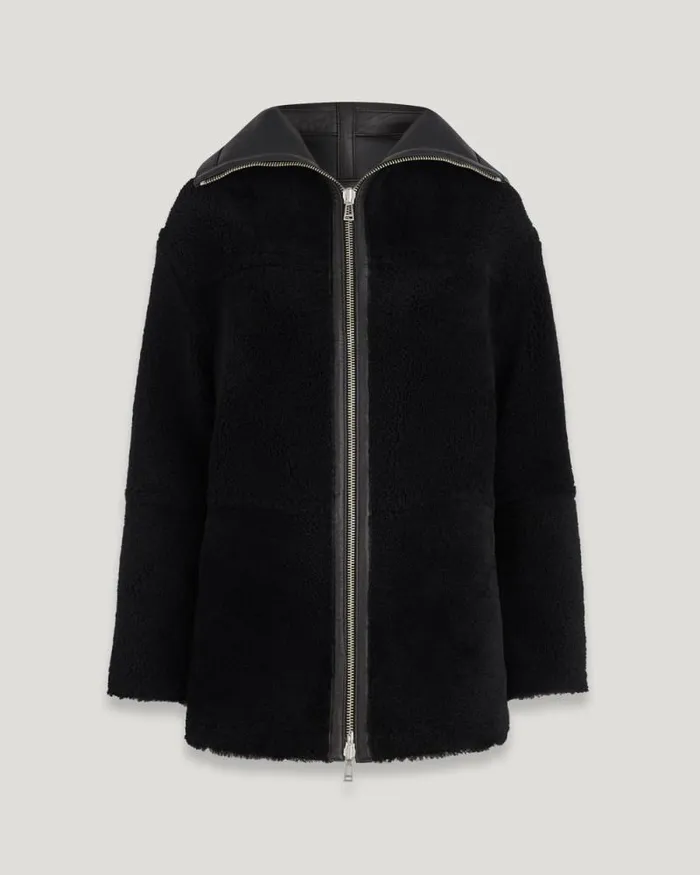 Leather Jackets Women Belstaff Invar Coat Black