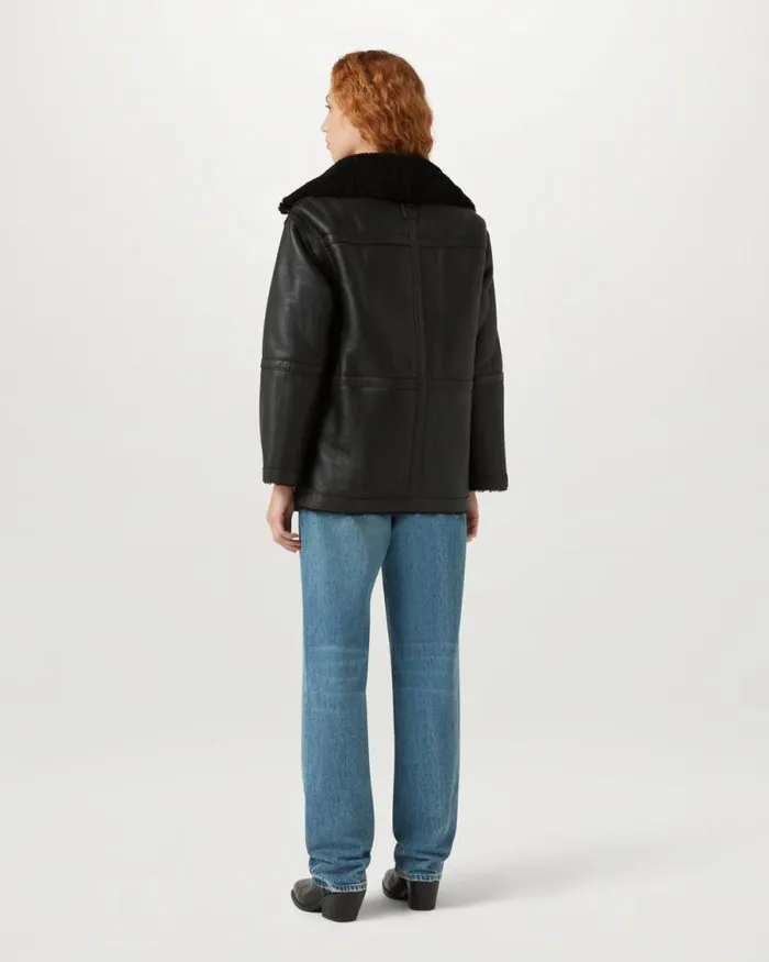 Leather Jackets Women Belstaff Invar Coat Black