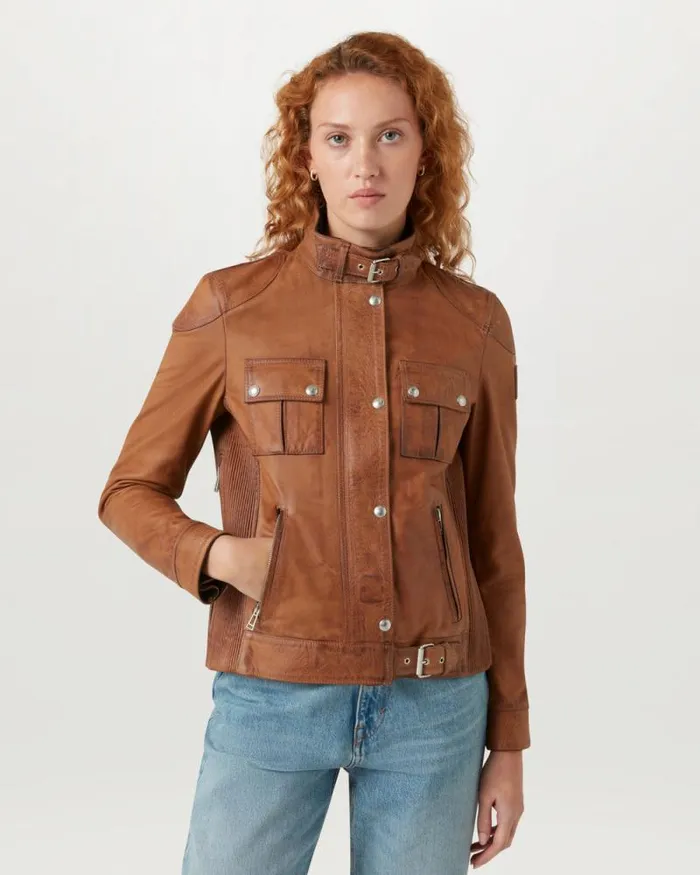 Leather Jackets Women Belstaff Legacy Gangster Jacket Cork Leather Jackets Women Belstaff Legacy Gangster Jacket Cork