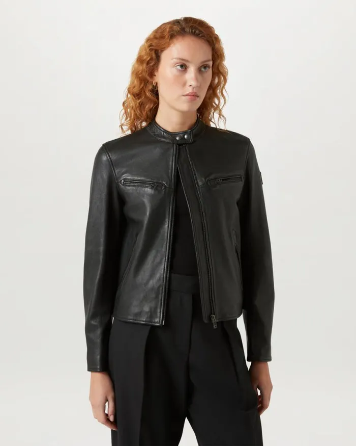 Leather Jackets Women Belstaff Pine Jacket Black Leather Jackets Women Belstaff Pine Jacket Black