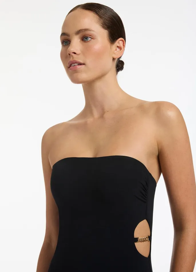 Lien Bandeau Minimal One Piece Black Women JETS Australia Bandeau One Piece