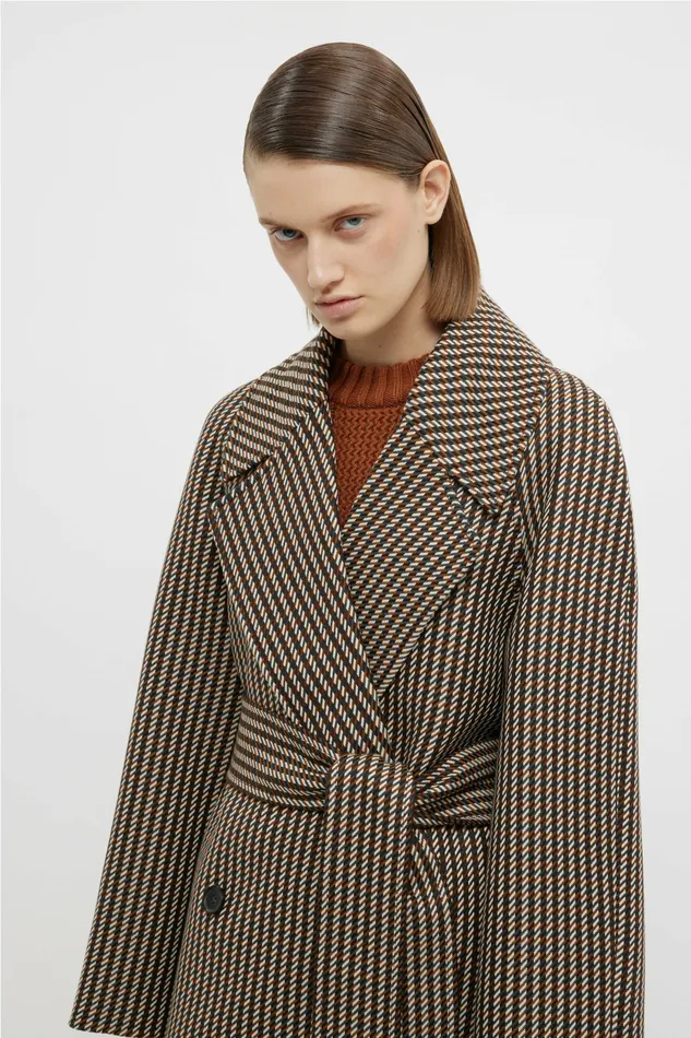 Lilabet Coat In Tan and Ivory Merino Shetland Women Jackets And Coats Emilia Wickstead Lilabet Coat In Tan and Ivory Merino Shetland Women Jackets And Coats Emilia Wickstead
