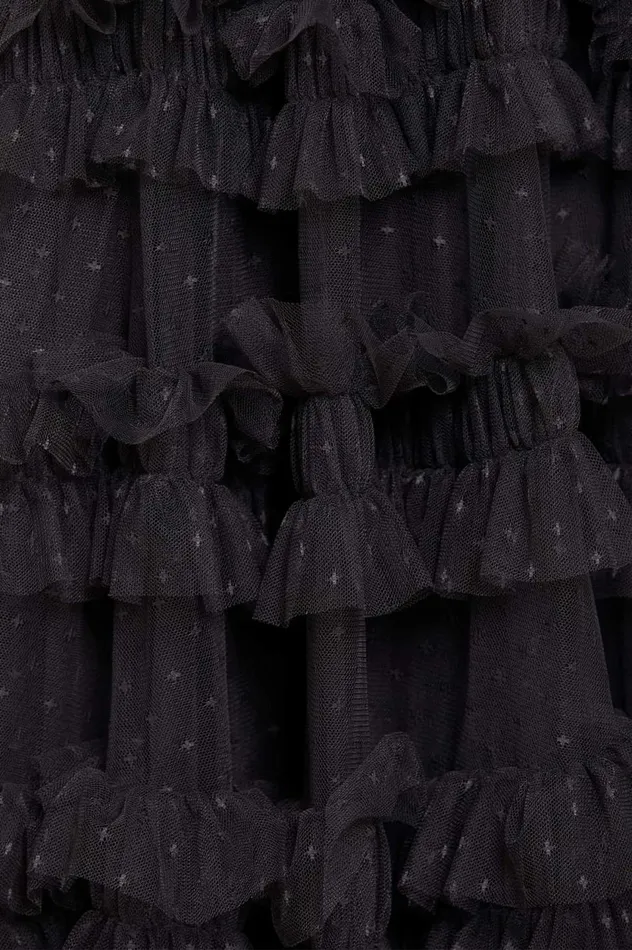 Lisette Ruffle Halter Neck Micro Mini Dress Black Women Needle and Thread Dresses
