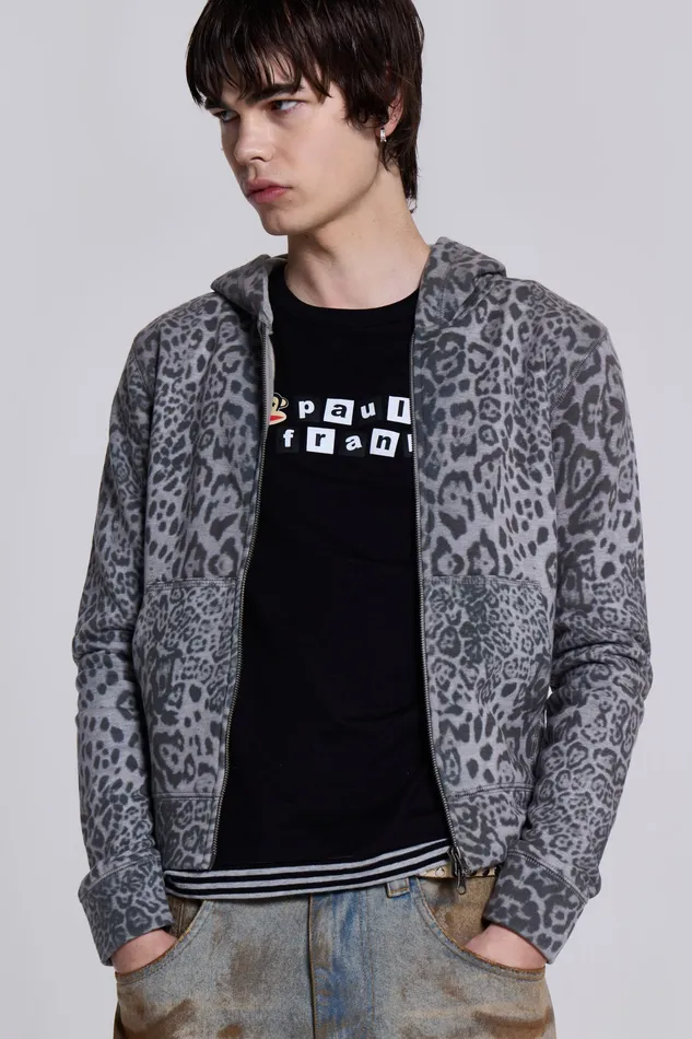 Loungewear Jaded London Men Shop Snow Leopard Mini Monster Hoodie